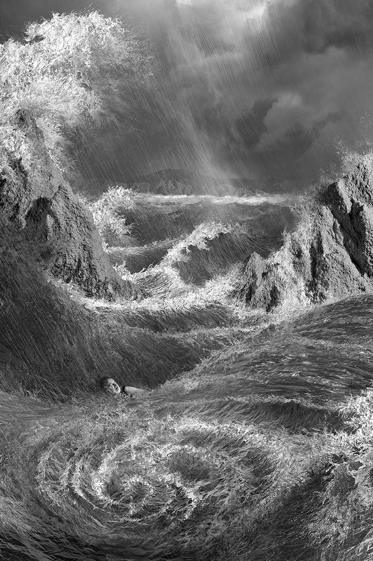 Baignade interdite d'après Utagawa Hiroshige